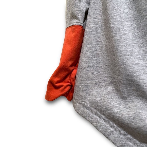 Puma Women's Lightweight Long Sleeve Hoodie Mini‎ Logo Grey Orange Size Large - Picture 3 of 6